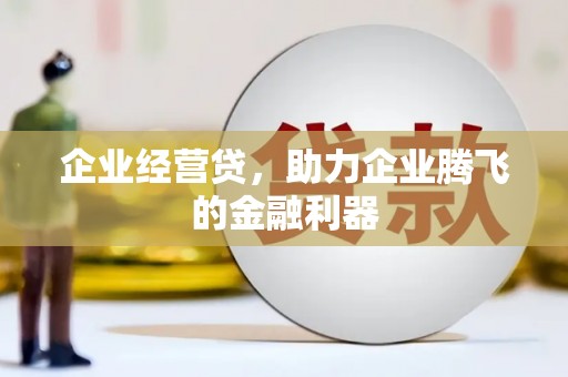 戚墅堰企业经营贷，助力企业腾飞的金融利器