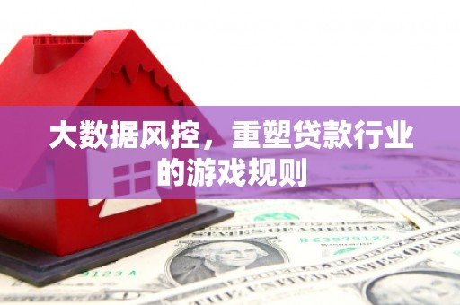 戚墅堰大数据风控，重塑贷款行业的游戏规则