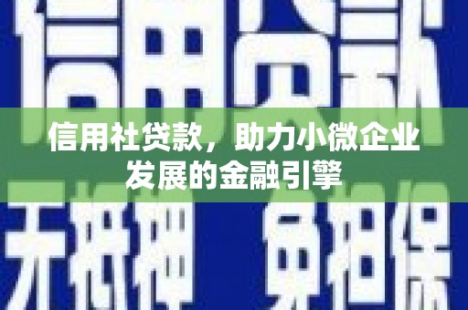 戚墅堰信用社贷款，助力小微企业发展的金融引擎