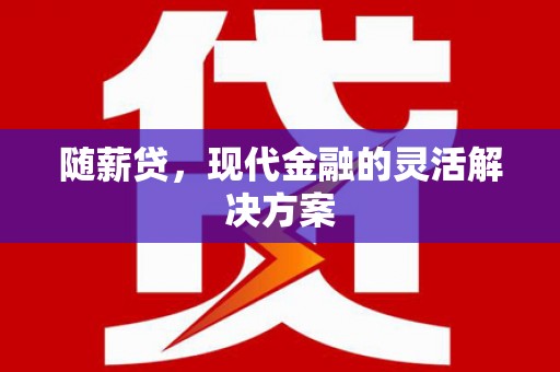 戚墅堰随薪贷，现代金融的灵活解决方案