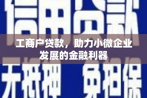 戚墅堰工商户贷款，助力小微企业发展的金融利器