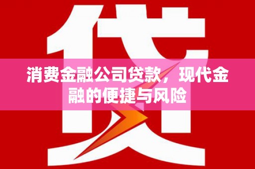 戚墅堰消费金融公司贷款，现代金融的便捷与风险
