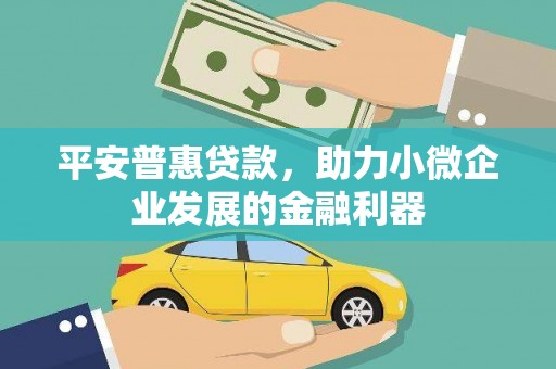 戚墅堰平安普惠贷款，助力小微企业发展的金融利器