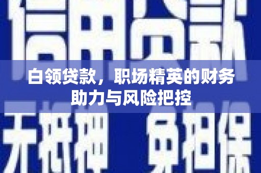 戚墅堰白领贷款，职场精英的财务助力与风险把控